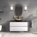 jasmine 1000 white wall vanity unit with gold sink