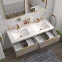 Pemberton 1200 Wall Twin Vanity Unit Gold