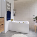 petite straight spa bath with brushed brass jets 1200 x 700