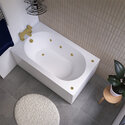 petite straight spa bath with brushed brass jets 1200 x 700