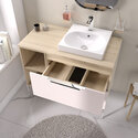 alani 900 sand pink vanity square basin and shelves