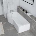 Ethan 1700 P Shaped Shower Bath Left Handed Buy Online At Bathroom City