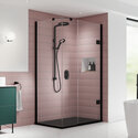 Lifestyle Product Image for Kudos Black 1500mm Pinnacle 8 Hinged Corner Shower Enclosure with 8mm Glass