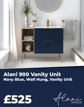 Alani Blue two drawer basin unit 