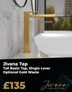 BC Gold Tall Basin Tap with Single Lever, Optional Gold Waste