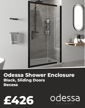 Odessa Black Sliding Shower Door for Recess