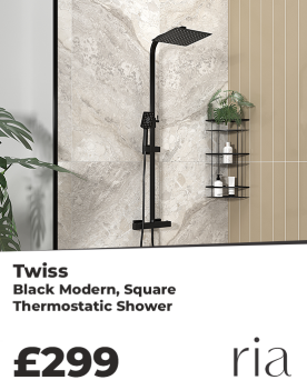 Twiss Black Square Thermostatic Shower