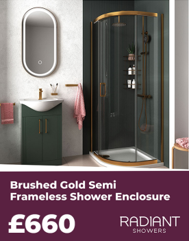 Brushed Gold Semi-frameless Shower Enclosure