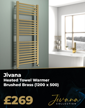 Jivana Heated Towel Warmer Brushed Brass (1200 x 500mm)