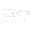 Line Drawing for Bayswater Sutherland 1700mm Freestanding Bath