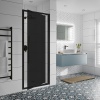 Product image for Jaquar Shower Enclosure Inswing Door Black Frame Dark Glass Optional Side Panel Various Sizes