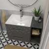 Bathroom wall hung vanity unit with storagee