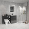 Bathroom Shower Suite in Grey with Storage