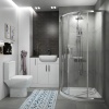 Product image for Oliver Shower Suite 800 Fitted Ensuite Furniture Vanity Unit & Storage with Toilet and 900 Quadrant Shower Cubicle