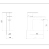 Extra Product Image For Slade Mini Basin Mono Mixer Tap With Waste Drawing 1