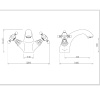 Extra Product Image For Chester Crosshead Basin Mono Mixer Tap With Waste Drawing 1