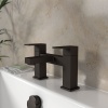 Glade Matt Black Bath Filler Tap Side View 