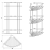 Extra Product Image For Bc Gold Triple Shower Basket Drawing 1