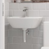 Cedarwood Small Wallhung Sink with One Taphole & Bottle Trap : 450 x 320mm