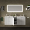 sonix white 1500 wall vanity unit fluted