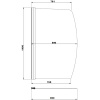 800 x 1400mm Sail Bath Screen