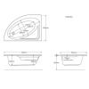 Technical Drawing showing dimensions of Orlando Bath