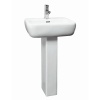 White Ceramic Metropolitan Basin and Pedestal with Optional Chrome Basin Tap 