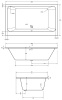 technical Image for Vernwy Large Whirlpool Bath Double Ended 1800mm x 1100mm