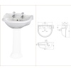 Juilet Suite Sink Line Drawing with Dimensions