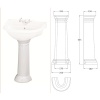 Juilet Suite Pedestal Line Drawing with Dimensions