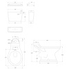 Juilet Suite Toilet Line Drawing with Dimensions