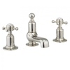 Belgravia CrossHead 3TH Basin Mixer Nickel