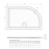 Technical Drawing Showing Line Drawings for LH Offset Quadrant Shower Trays (1000, 1200mm)