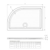 Technical Drawing Showing Line Drawings for RH Offset Quadrant Shower Trays (1000, 1200mm)