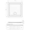 Technical Drawings showings Dimensions for Square Shower Trays (700 - 900mm)