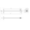 Dimensions for Eastbrook Square Shower Arm Wall Mounted 400mm