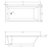 Tech Drawing with Galaxy Bath Dimensions