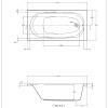 Tech Drawing for 1400 Petite Bath