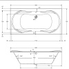 Tech Drawing for Stratos 1800 Bath