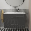 Extra Product Image For Sonix Ceramic Basin Grey Front View 1